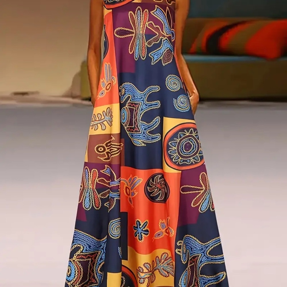 Colorful Sleeveless Maxi Dress